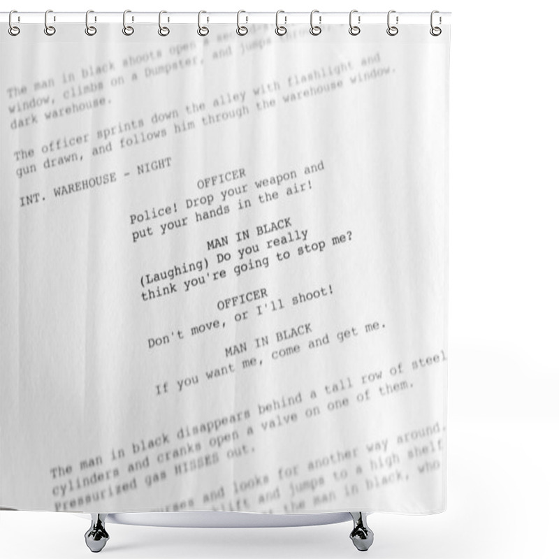 Personality  Screenplay Close-up 1 (generic Film Text Written By Photographer Shower Curtains