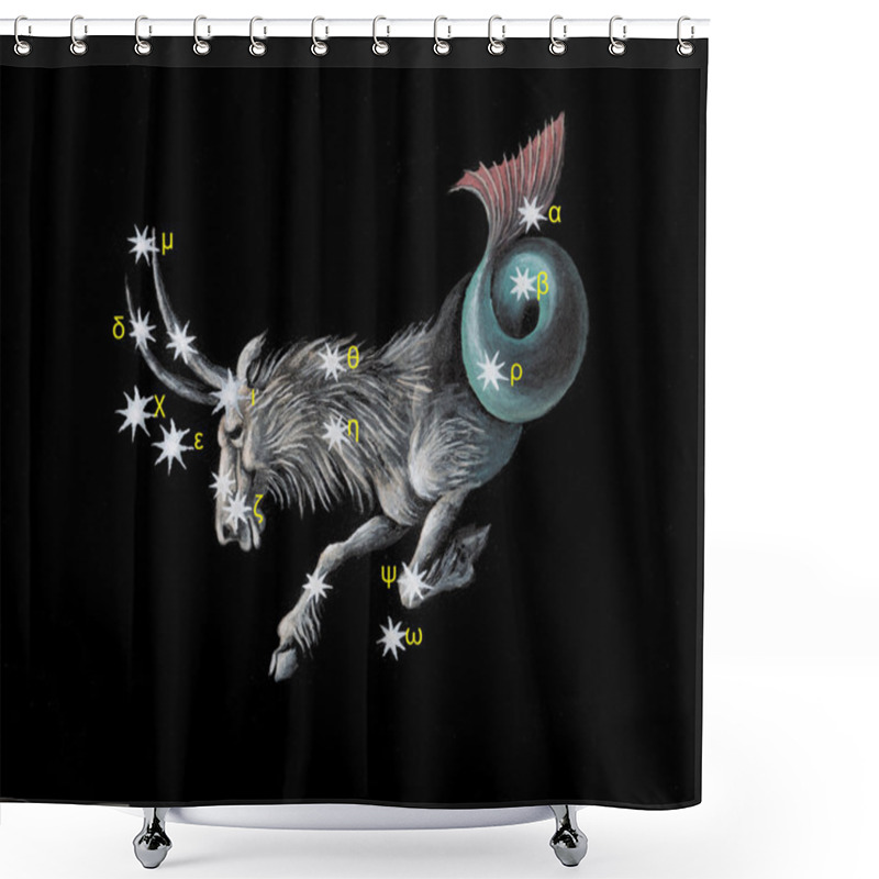 Personality  Sign On Zodiac Constellation The Sea Goat (Capricorn) Shower Curtains