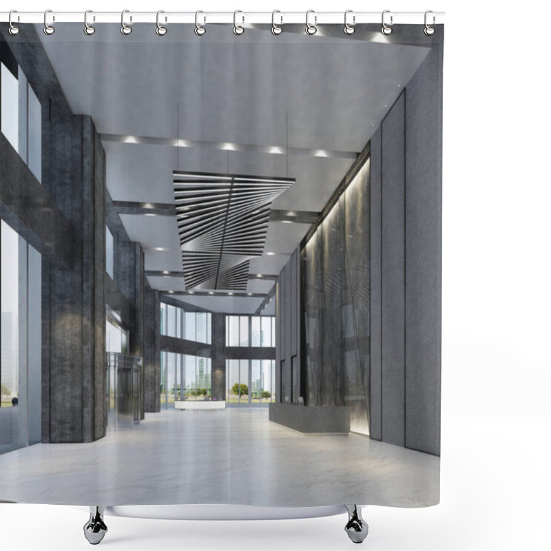 Personality  Rendering Empty Lobby Interior Shower Curtains