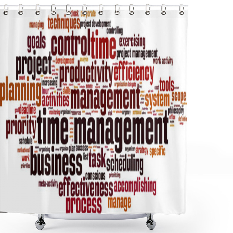 Personality  Time Management Word Cloud Shower Curtains