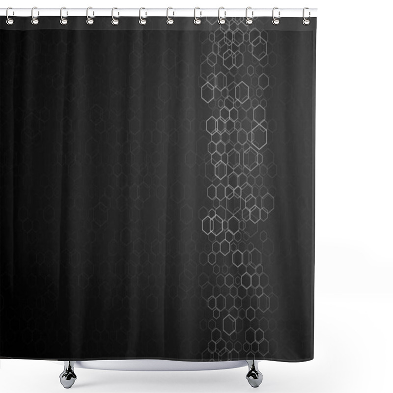 Personality  Hexagonal Outline Abstract Dark Background Shower Curtains