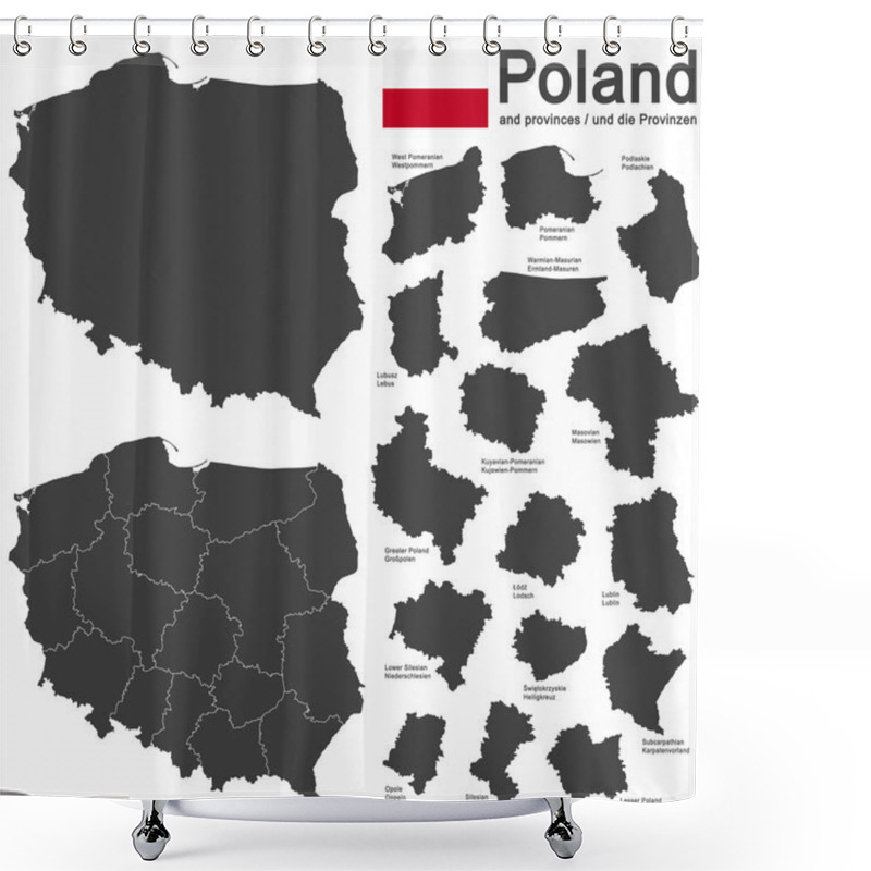 Personality  Country Poland And Voivodeships Shower Curtains