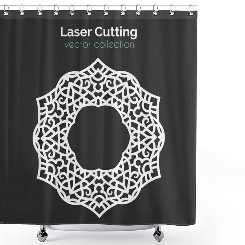 Personality  Laser Cutting Template. Round Card. Die Cut Mangala Shower Curtains