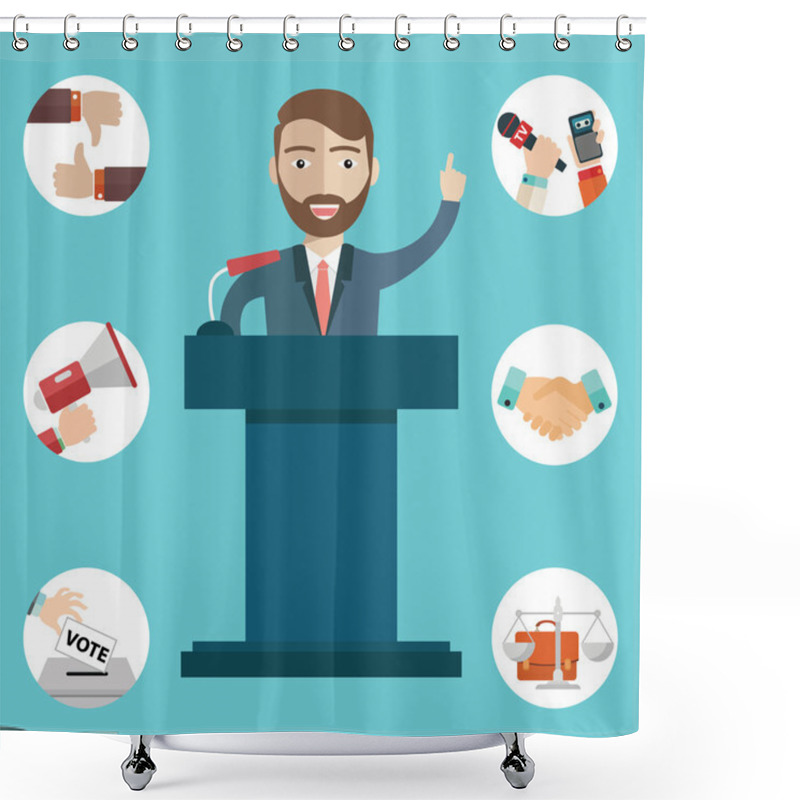 Personality  Man Politician Speaking Shower Curtains