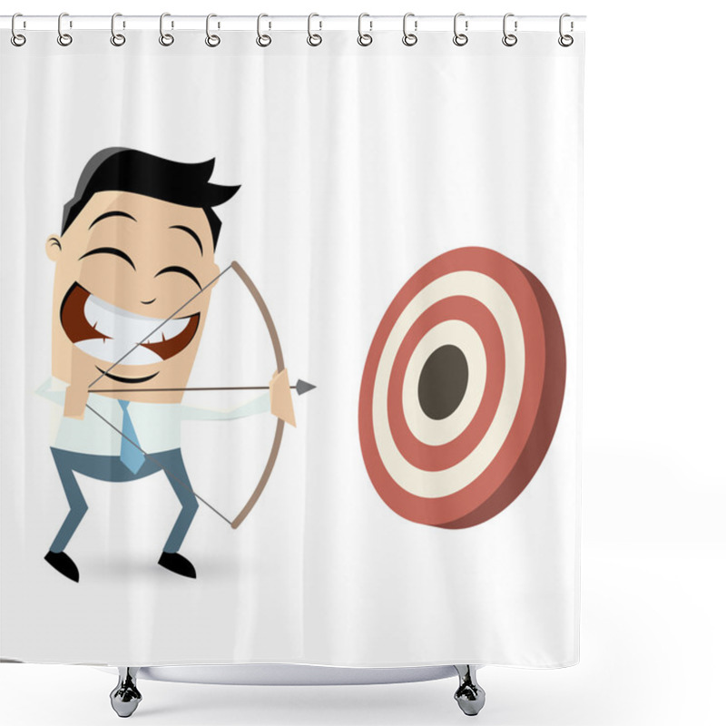 Personality  Funny Archery Cartoon Man Shower Curtains