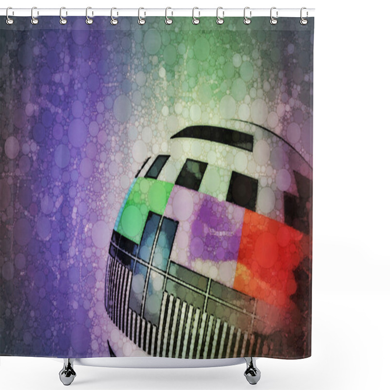 Personality  3D TV Test Pattern Shower Curtains