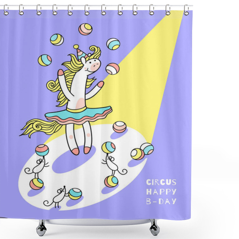 Personality   Little Pony In Tutu Skirt  Shower Curtains