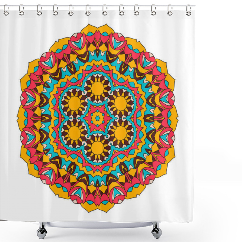 Personality  Decorative Arabic Round Lace Ornate Mandala. Shower Curtains