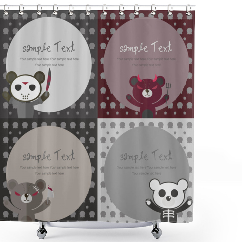 Personality  Bear Card,Bear Background,Background- Vector Illustration Shower Curtains