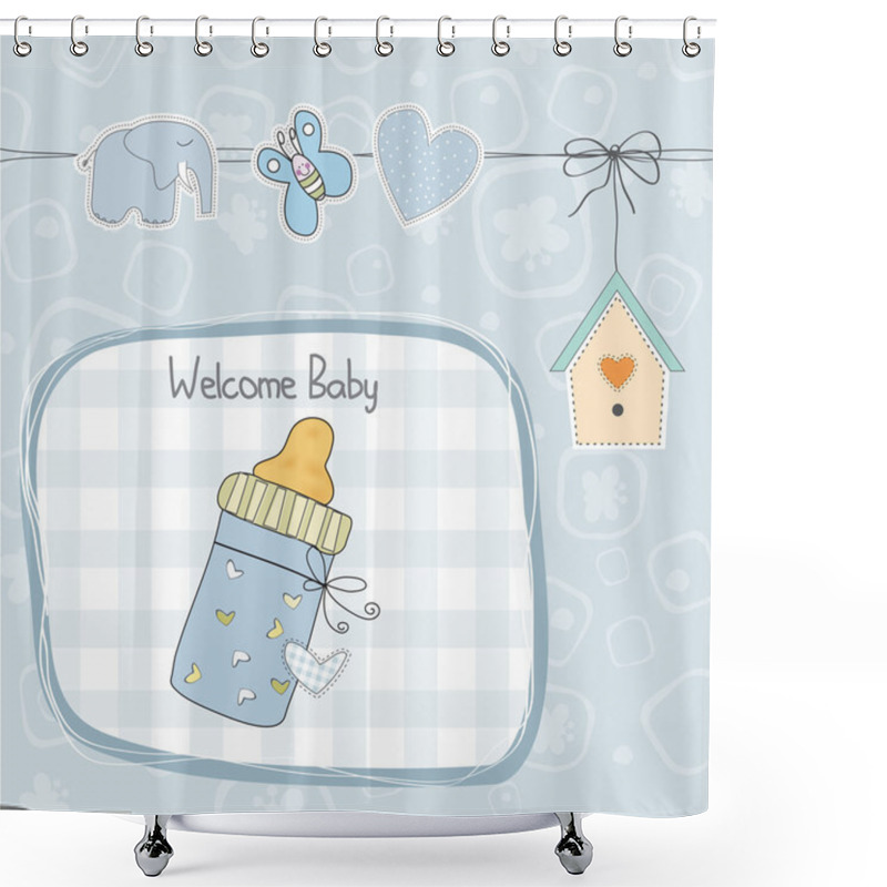 Personality  Baby Boy Shower Card Shower Curtains