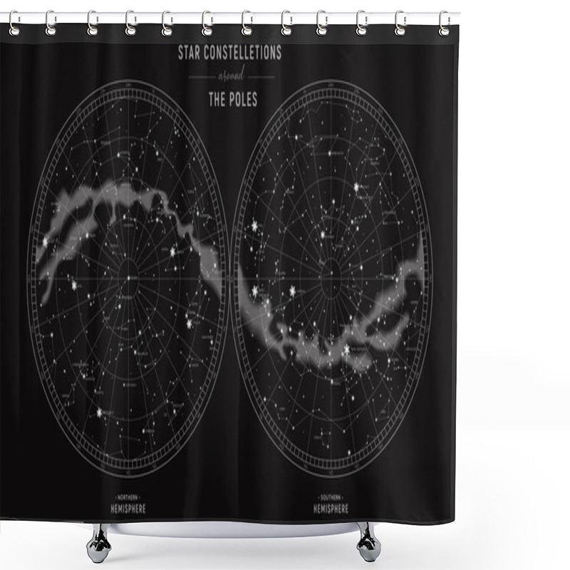 Personality  Star Constellations Around The Poles. Shower Curtains