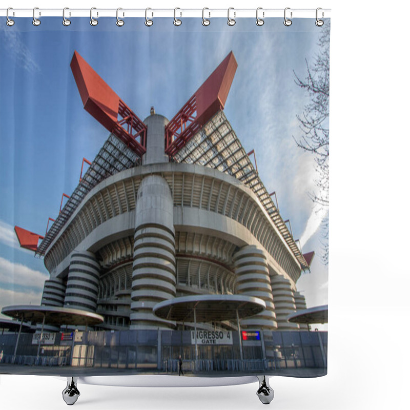 Personality  View Of Stadio Giuseppe Meazza Also Known As San Siro Stadium, Is A Football Stadium Of A.C. Milan And Inter Milan In Milan, Italy. Shower Curtains