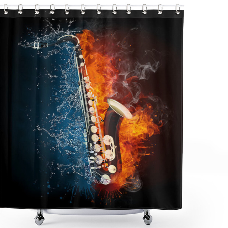 Personality  Saxophone Shower Curtains