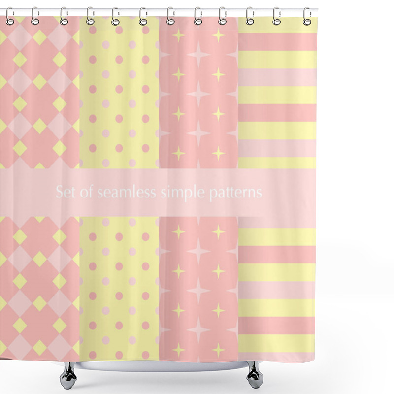 Personality  Seamless Ancstract Geometry Pattern With Stars, Squares, Dots An Shower Curtains