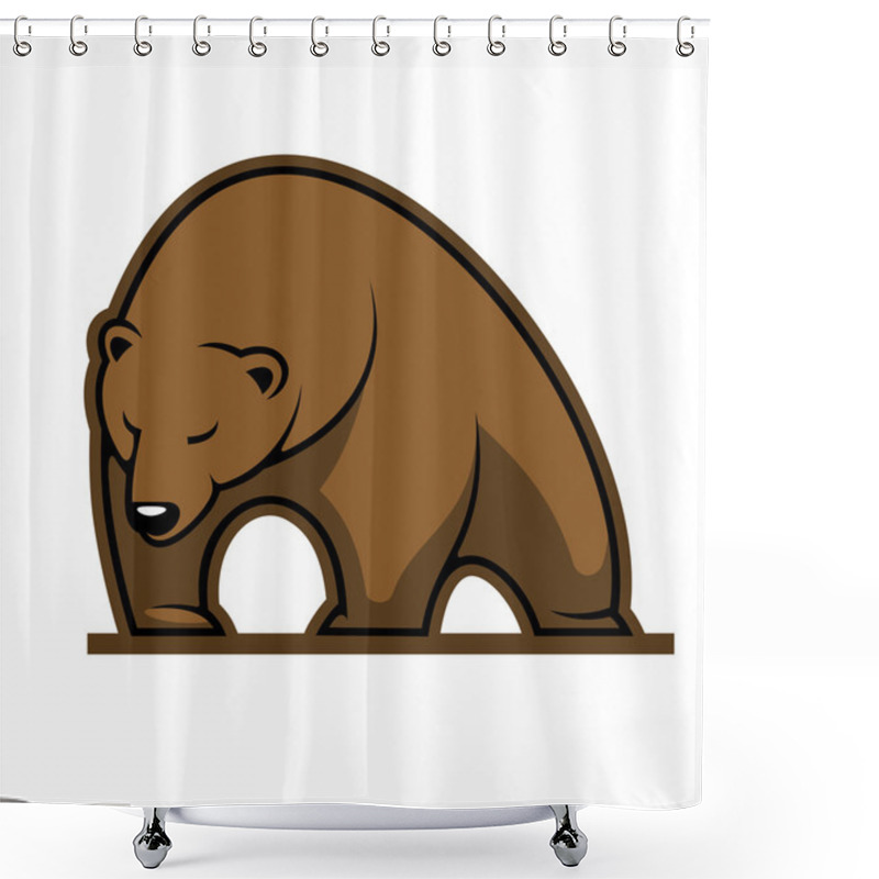 Personality  Big Brown Bear Mascot Shower Curtains