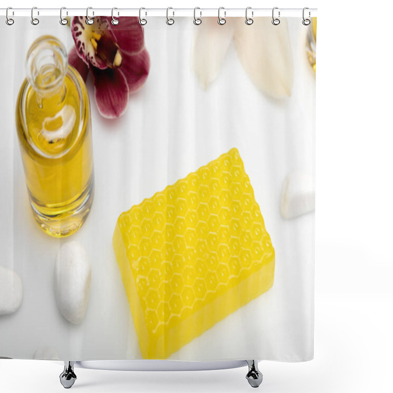 Personality  Honey Soap With Orchids And Oil Shower Curtains