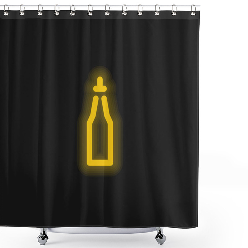 Personality  Bottle Yellow Glowing Neon Icon Shower Curtains