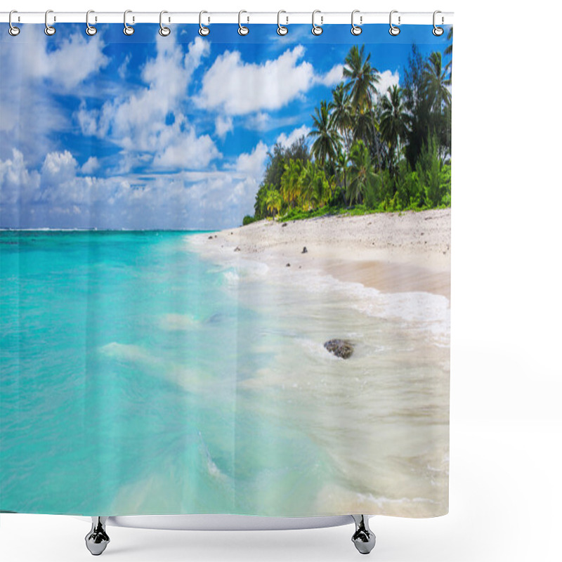 Personality  Tropical Beach On Cook Islands Shower Curtains