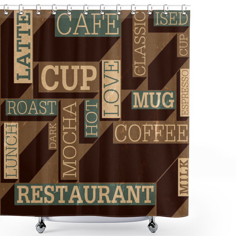 Personality  Coffee Themed Seamless Retro Background, Vector Shower Curtains