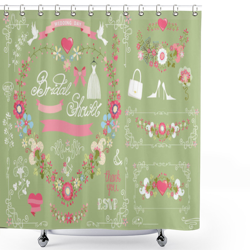 Personality  Bridal Shower Template Set. Shower Curtains