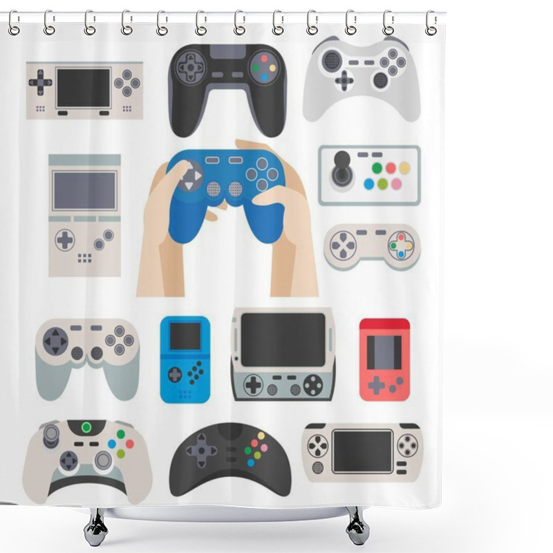 Personality  Gamer Gamepad And Gaming Controller  Shower Curtains