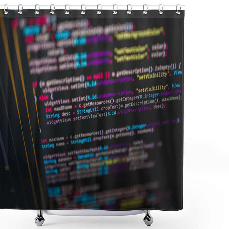 Personality  Lines Of Code On Computer Screen Shower Curtains