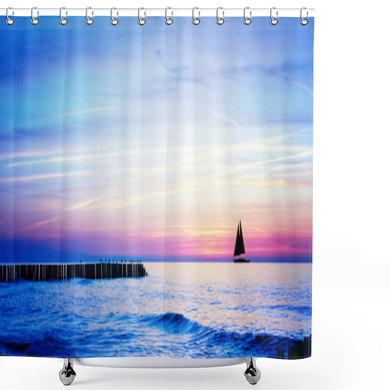 Personality  Sea Sunset Shower Curtains