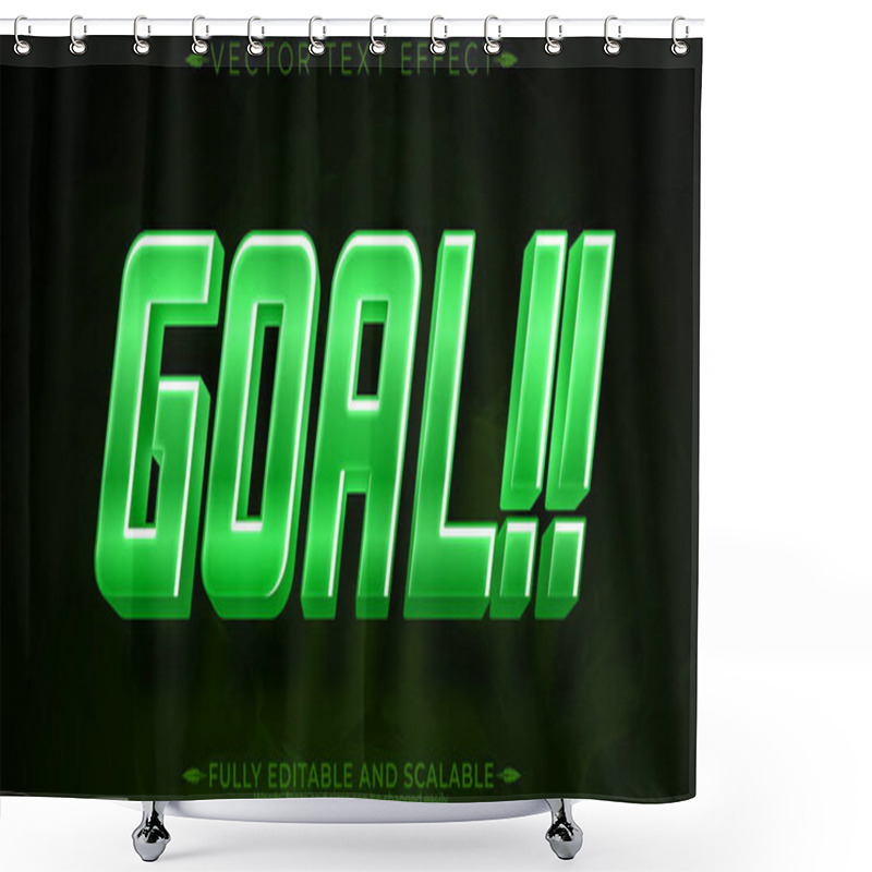 Personality  Goal Editable Text Effect, Editable Sport And Football Text Styl Shower Curtains