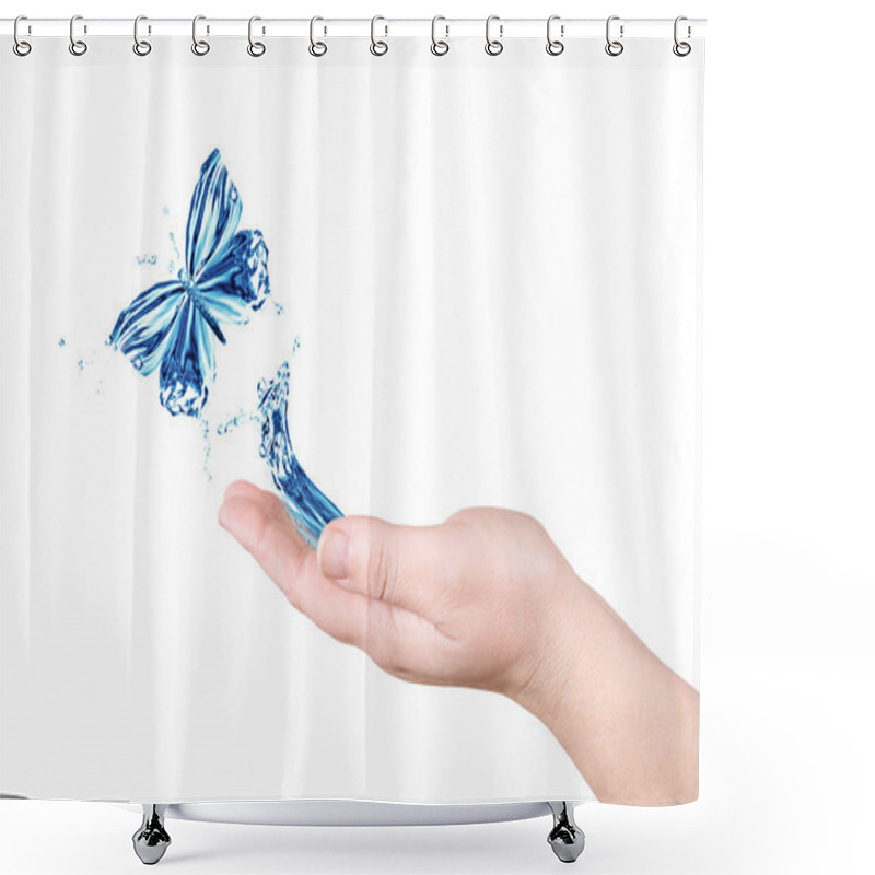 Personality  Water And Butterfly Shower Curtains