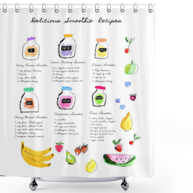 Personality  Healthy Fresh Smoothies Recipes. Shower Curtains