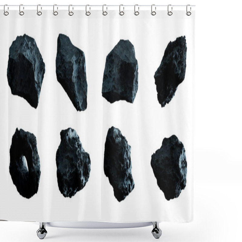 Personality  Dark Rock Asteroid Pack 3D Rendering Shower Curtains