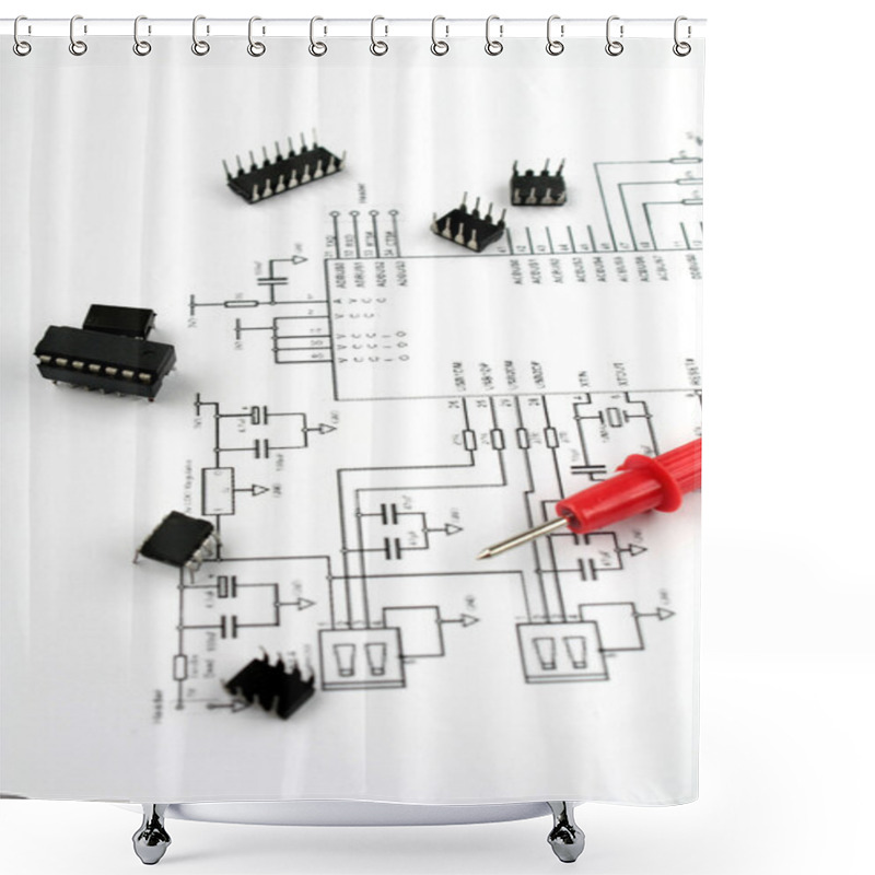 Personality  Electronic Components Shower Curtains