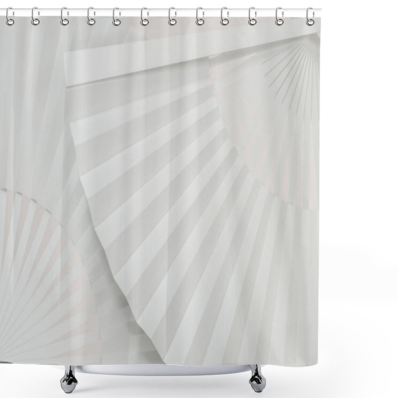 Personality  Fans With White Background,chinese Style Decoration,3d,rendering. Shower Curtains