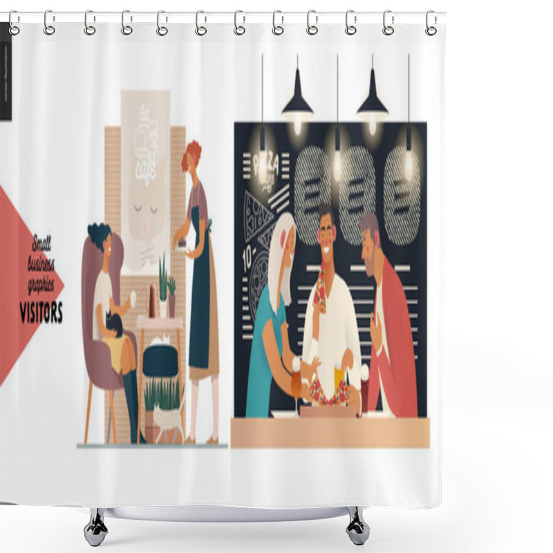 Personality  Visitors - Small Business Graphics Shower Curtains