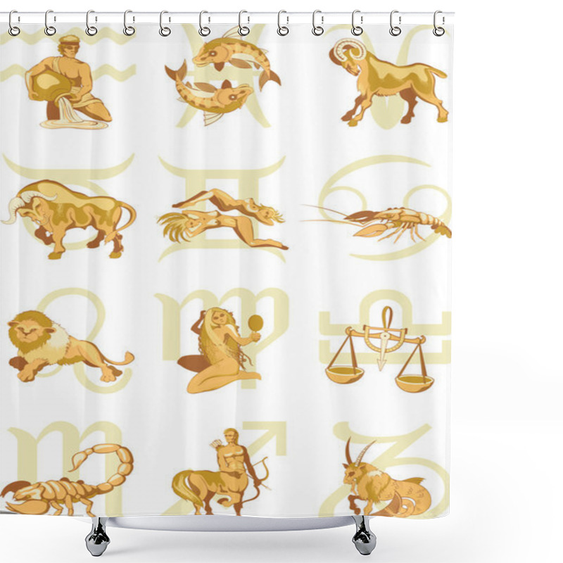 Personality  Horoscope Symbol Shower Curtains