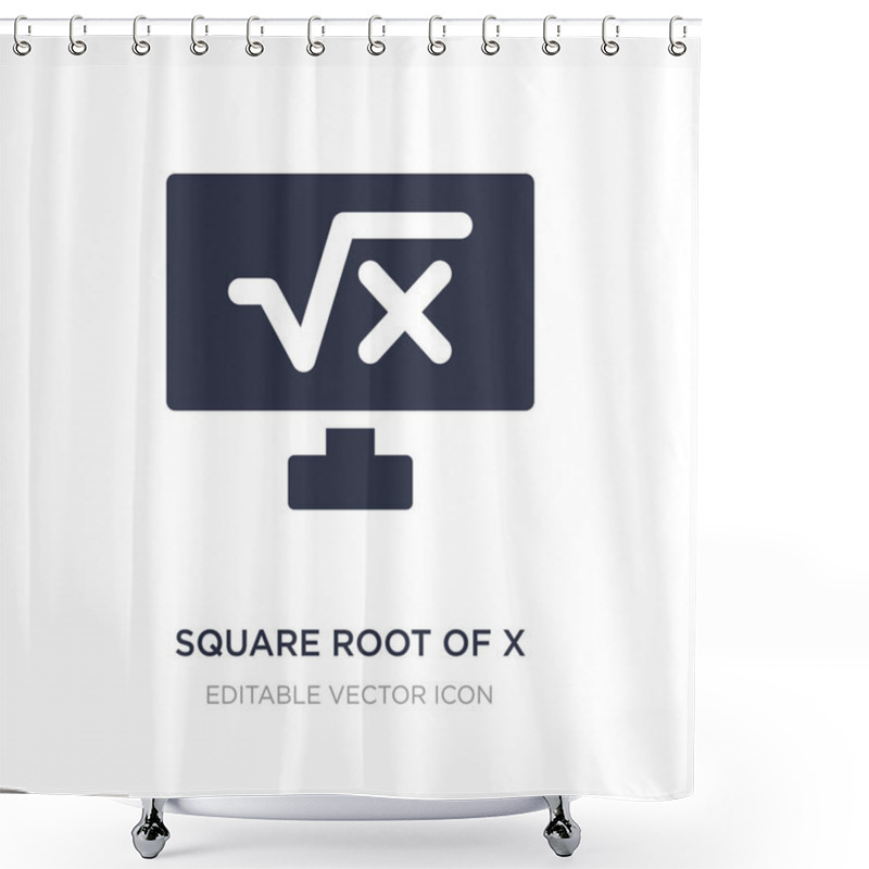 Personality  Square Root Of X Icon On White Background. Simple Element Illust Shower Curtains