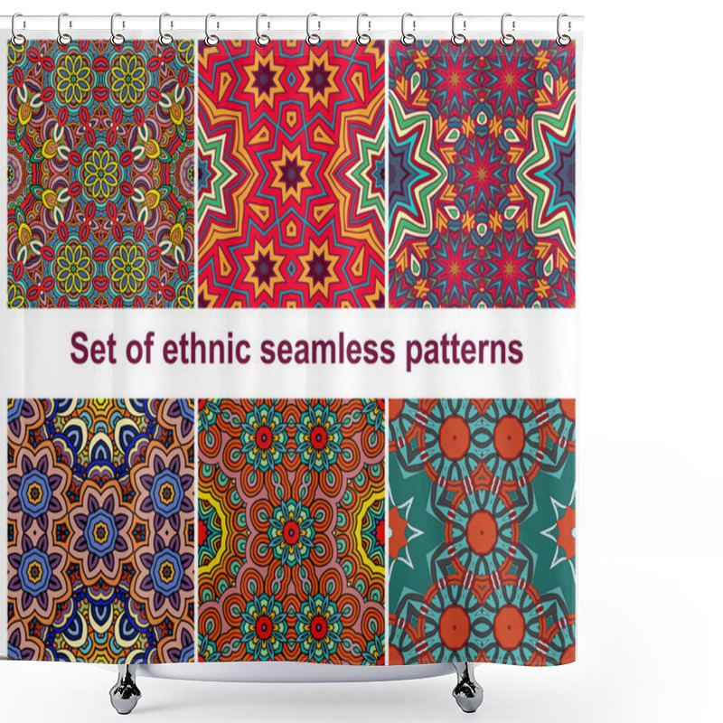 Personality  Set Of Seamless Patterns In Oriental And Geometrical Style. Shower Curtains