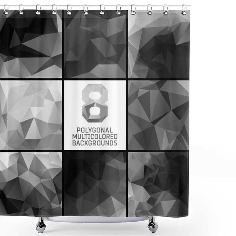 Personality  Polygonal Triangles And Space Background Shower Curtains