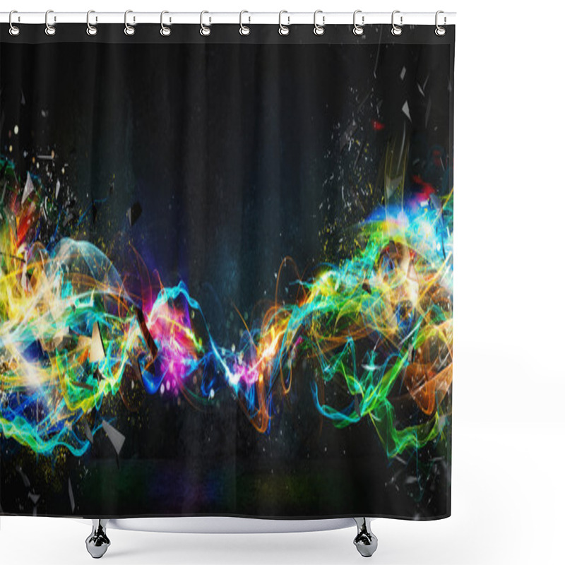 Personality  Modern Abstract Motion Banner Shower Curtains