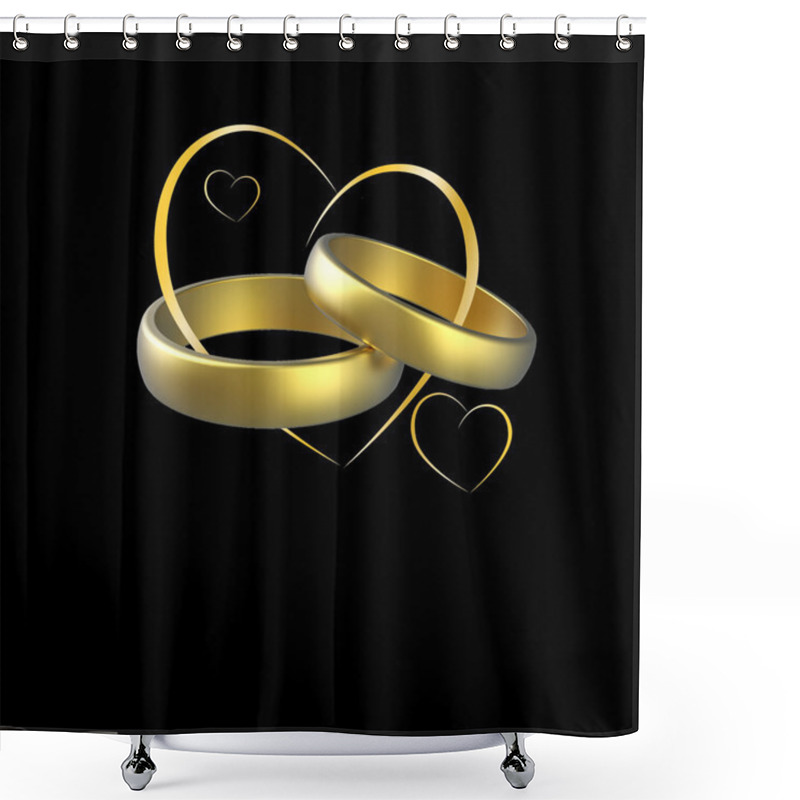 Personality  Rings And Hearts Shower Curtains