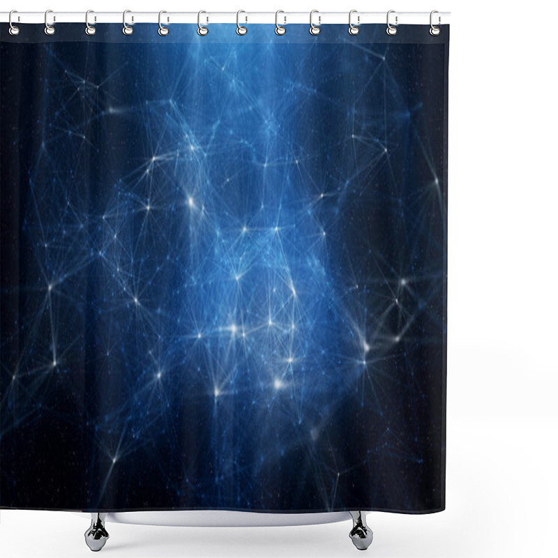 Personality  Abstract Blue Plexus Background Shower Curtains