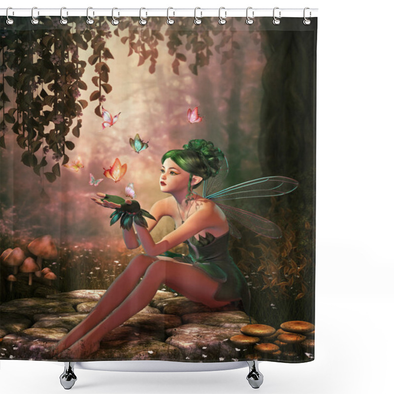 Personality  A Place Of Butterflies, 3d CG Shower Curtains