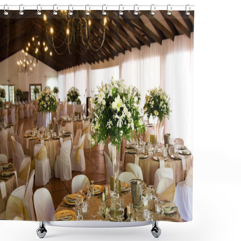 Personality  Indoors Wedding Reception Venue With Decor Shower Curtains