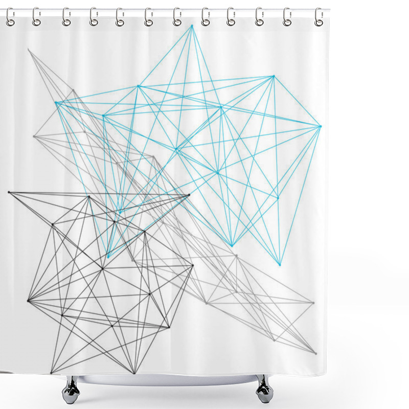 Personality  Linear Geometric Pattern Shower Curtains