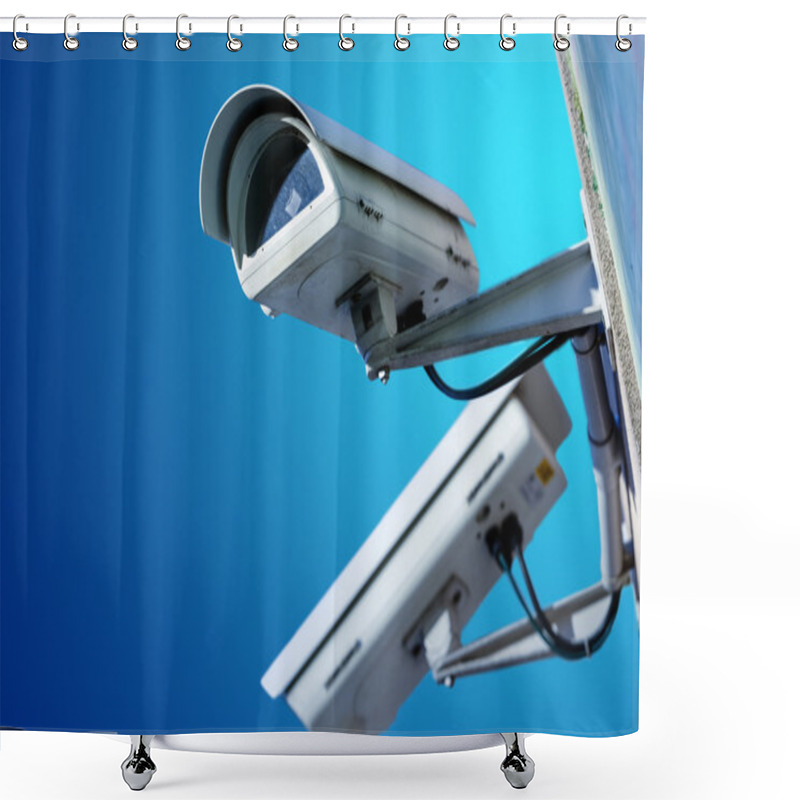 Personality  Security CCTV Camera Or Surveillance System In Office Building Shower Curtains