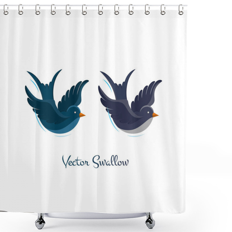 Personality  Swallow Icons Set Shower Curtains