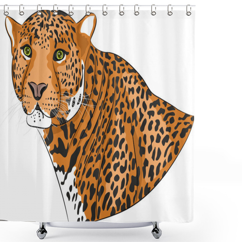 Personality  Vector Head Of A Jaguar. Shower Curtains