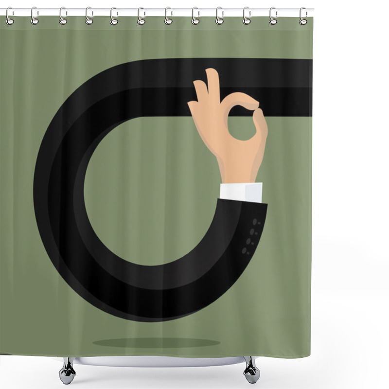 Personality  Hands Figure Ok Shower Curtains