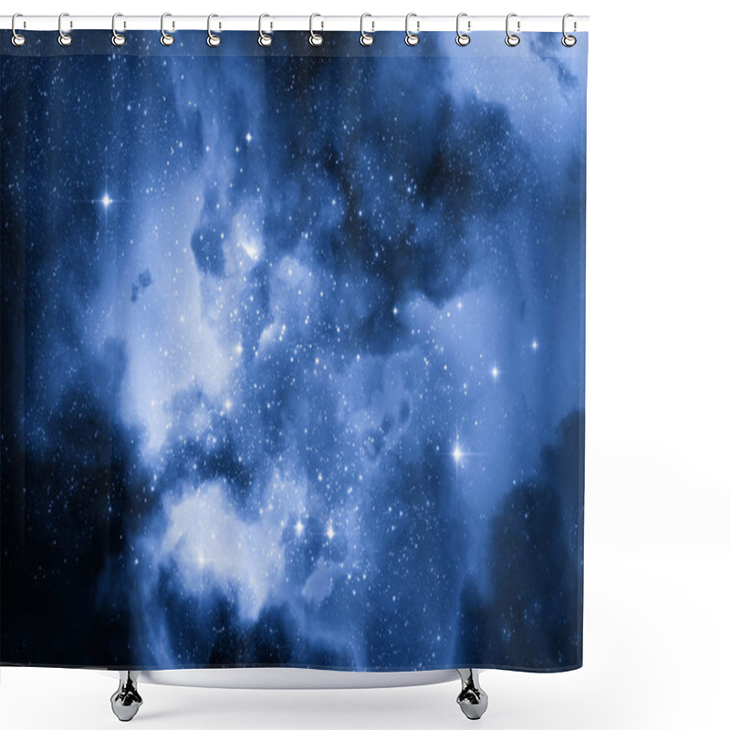 Personality  Deep Space Nebula And Galaxy Background 3d Illustration. Shower Curtains