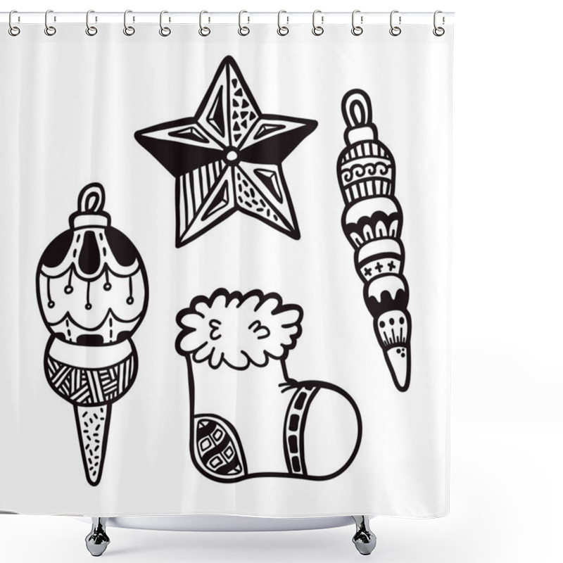 Personality  Outline Ornate Set. Shower Curtains